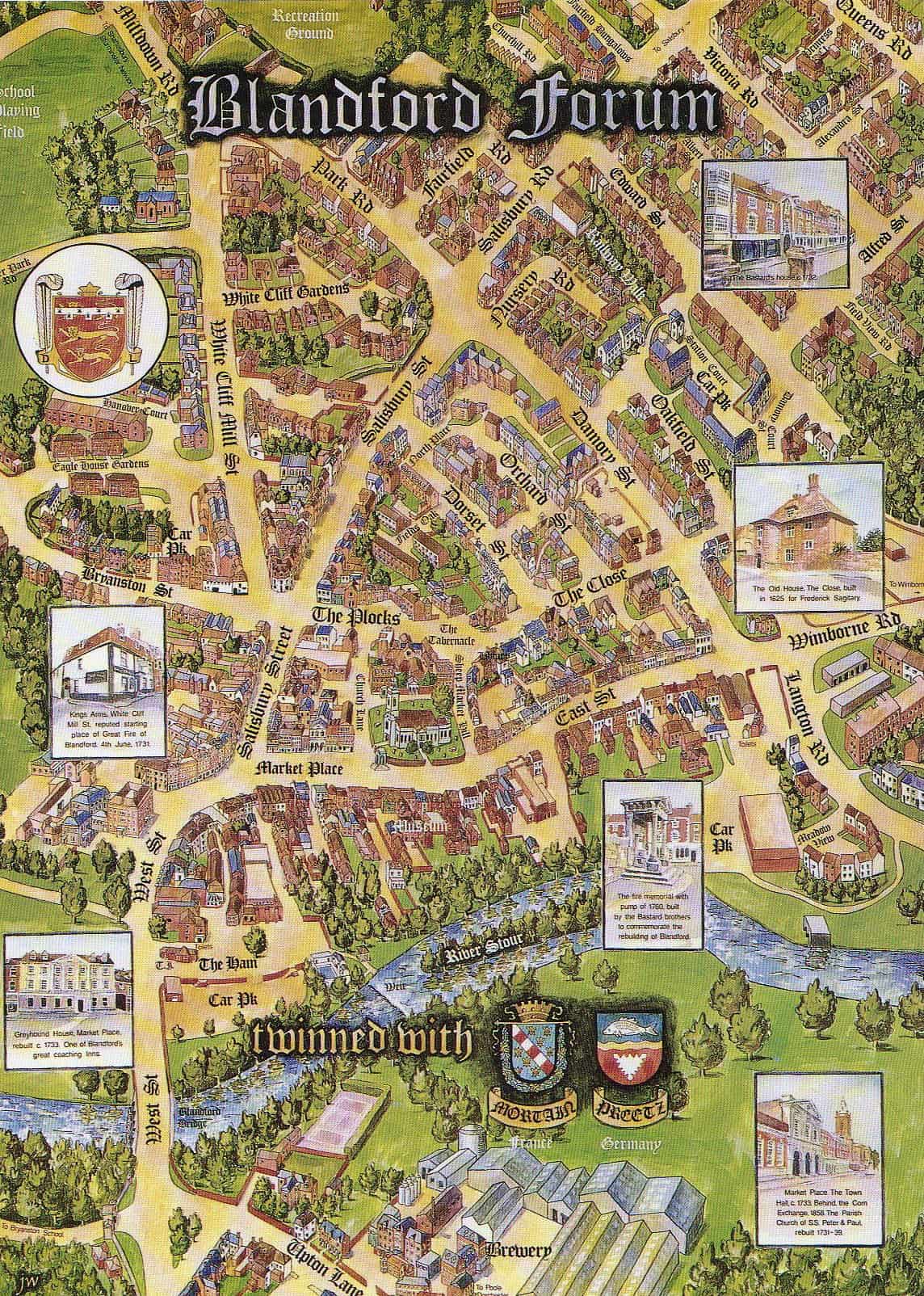 Maps of the Town Blandford Forum Town Council